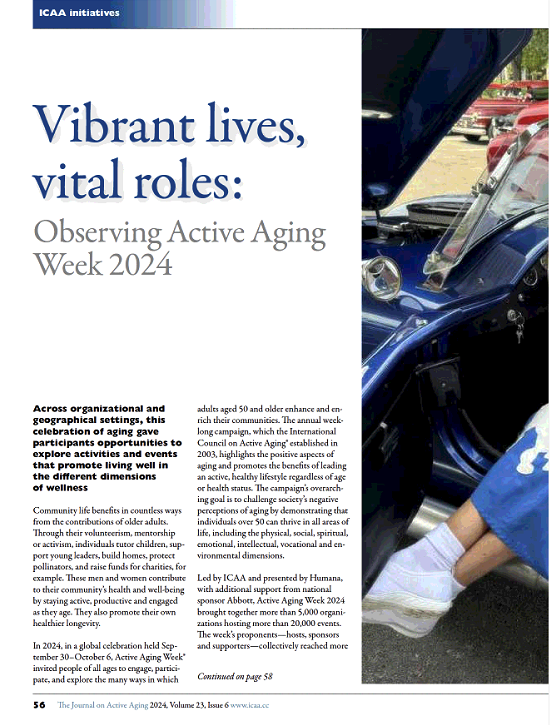 Vibrant lives, vital roles: Observing Active Aging Week 2024 Vibrant lives, vital roles: Observing Active Aging Week 2024